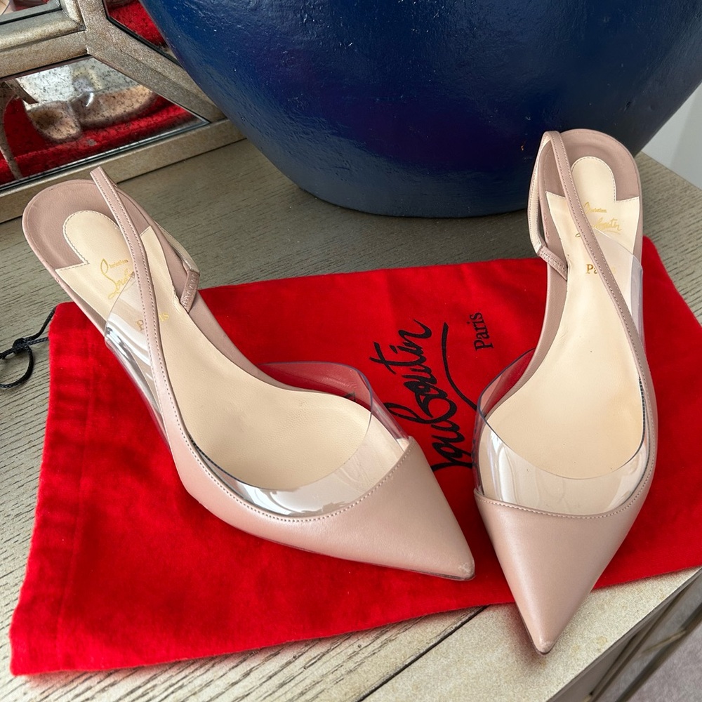 Christian Louboutin Blush Pink Slingback Heels